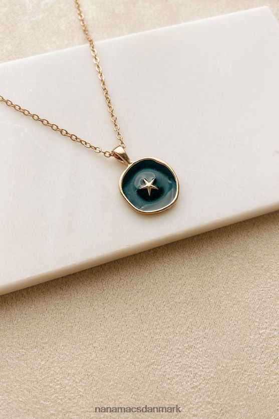 rejse af accept stjerne charme halskæde NanaMacs XJPBDL4119 sort guld