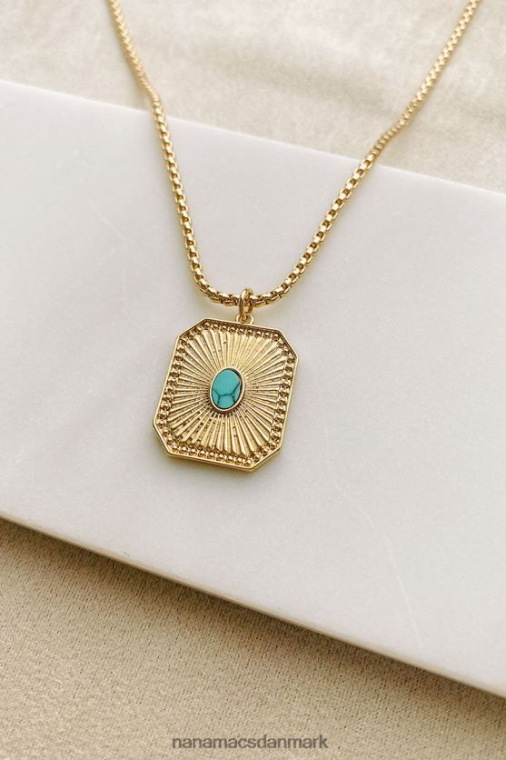 smuk babe lagdelt vedhæng halskæde NanaMacs XJPBDL4102 turkis