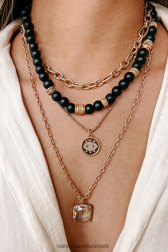 tequila tan lagdelt halskæde NanaMacs XJPBDL4184 sort