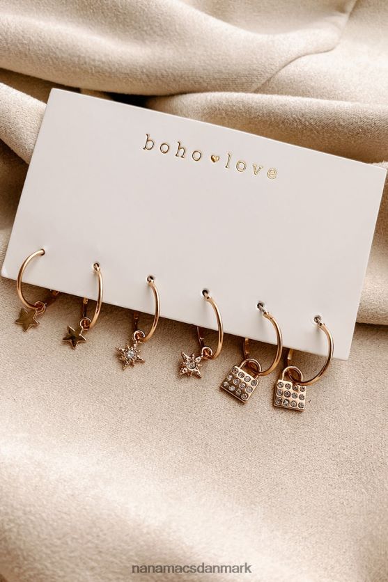 chic things up 3-delt hoop øreringepakke NanaMacs XJPBDL4253 guld