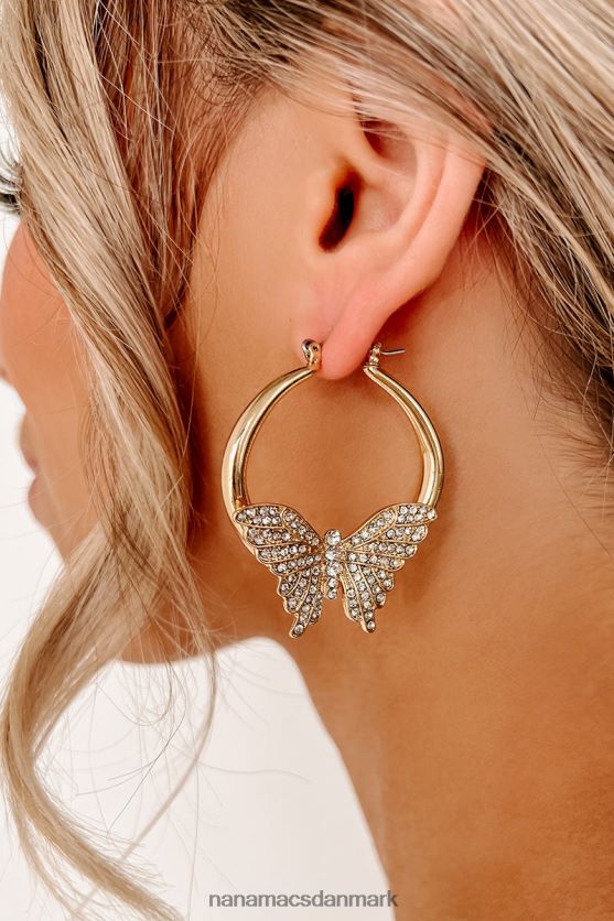 flagrende glans rhinsten sommerfugle bøjler NanaMacs XJPBDL4298 guld