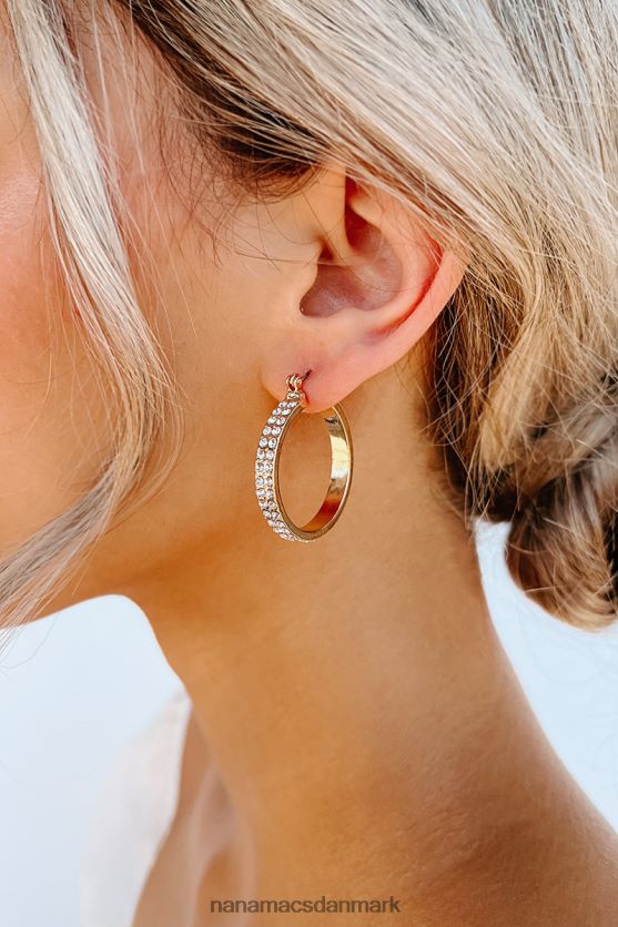 level it up rhinestone hoop øreringe NanaMacs XJPBDL4282 guld