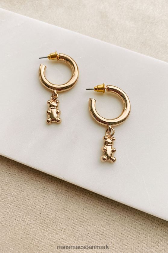 søde og nuttede bjørne charme øreringe NanaMacs XJPBDL4343 guld