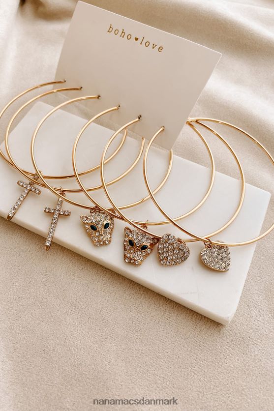 skurk i din historie charmeret hoop øreringepakke NanaMacs XJPBDL4244 guld