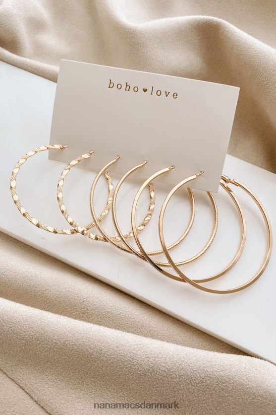 stående mit jord hoop øreringe sæt NanaMacs XJPBDL4275 guld