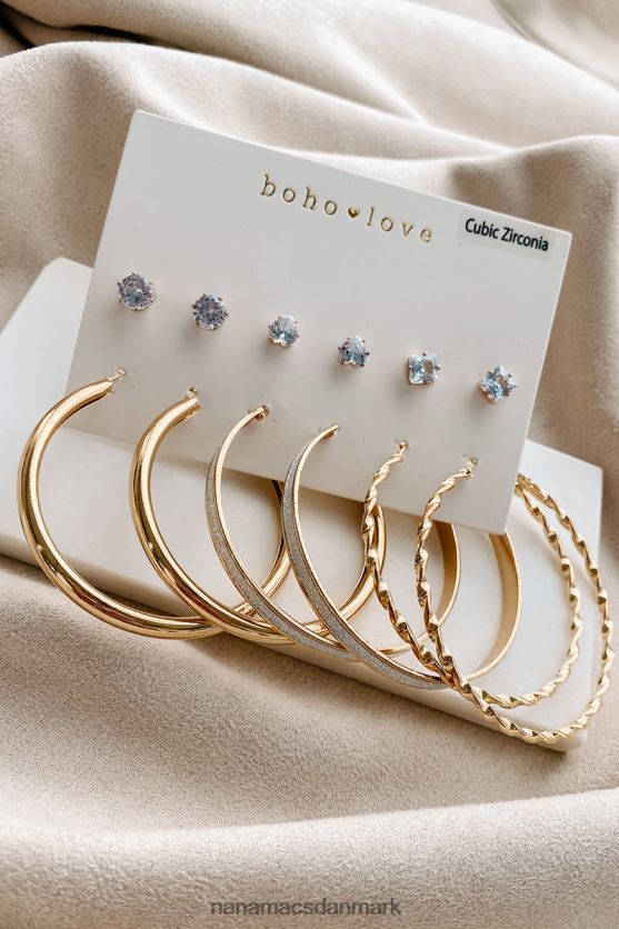 valg at lave stud hoop øreringe pack NanaMacs XJPBDL4249 guld