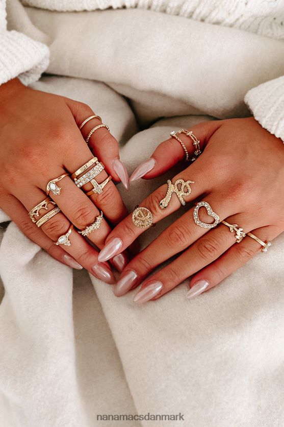 hænder af guld 16-delt ringsæt NanaMacs XJPBDL4435 guld