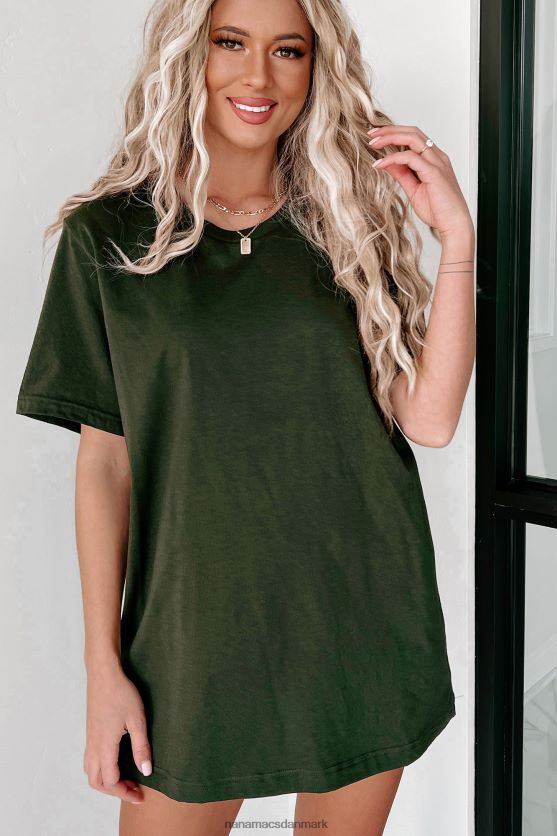 basic kortærmet t-shirt NanaMacs XJPBDL557 mørk oliven