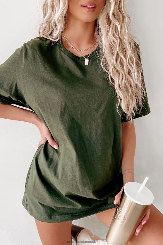 basic kortærmet t-shirt NanaMacs XJPBDL557 mørk oliven