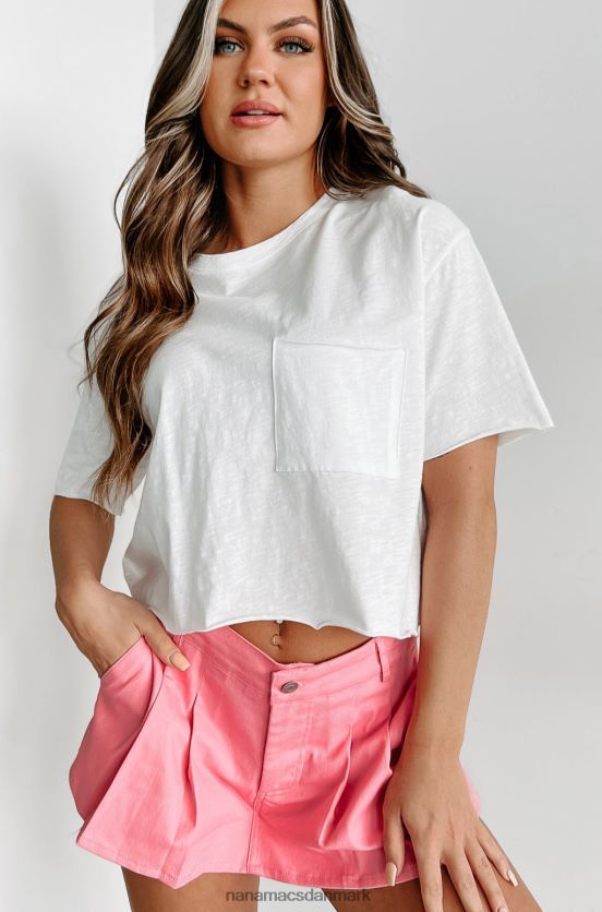 gennemsnitlig pige-t-shirt med rå søm NanaMacs XJPBDL563 hvid