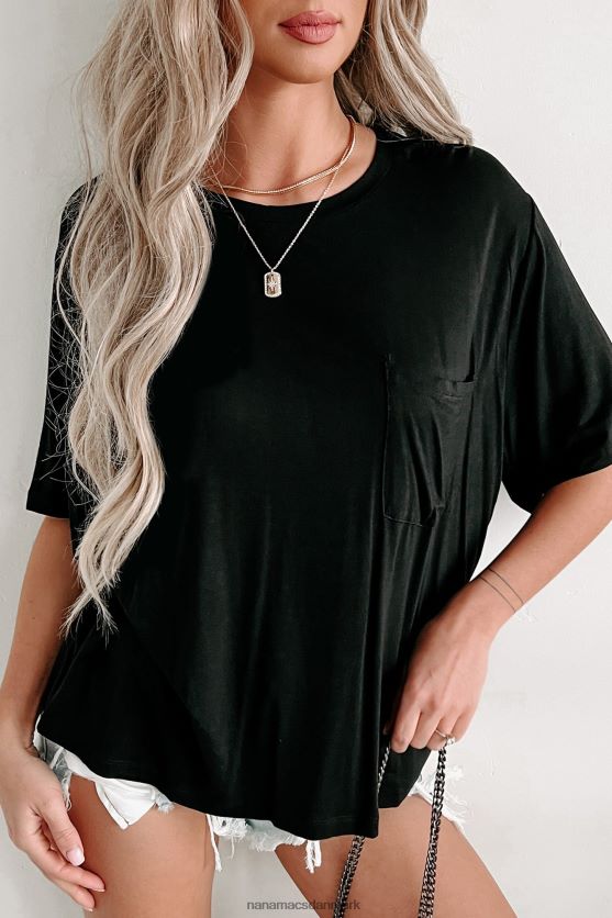 kortærmet T-shirt med rund hals NanaMacs XJPBDL594 sort