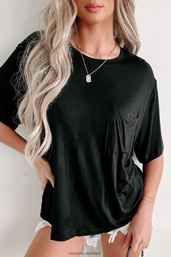 kortærmet T-shirt med rund hals NanaMacs XJPBDL594 sort