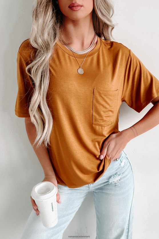 kortærmet T-shirt med rund hals NanaMacs XJPBDL626 brunt sukker