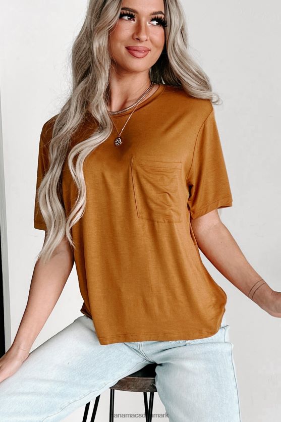 kortærmet T-shirt med rund hals NanaMacs XJPBDL626 brunt sukker