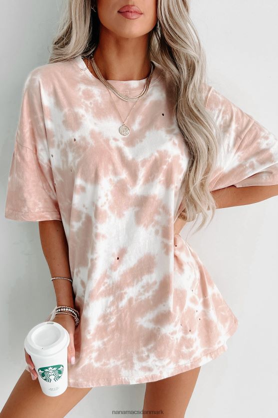 oversized tie-dye t-shirt med distressing NanaMacs XJPBDL640 pastel pink