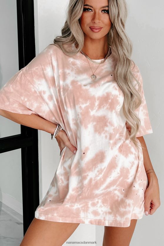 oversized tie-dye t-shirt med distressing NanaMacs XJPBDL640 pastel pink