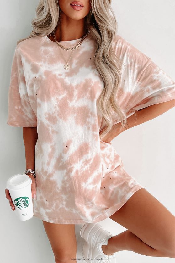 oversized tie-dye t-shirt med distressing NanaMacs XJPBDL640 pastel pink