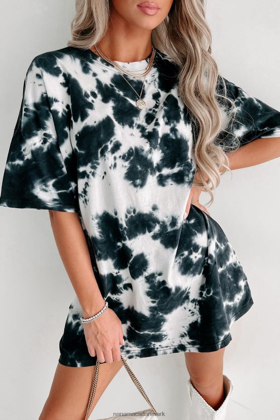 oversized tie-dye t-shirt med distressing NanaMacs XJPBDL641 sort