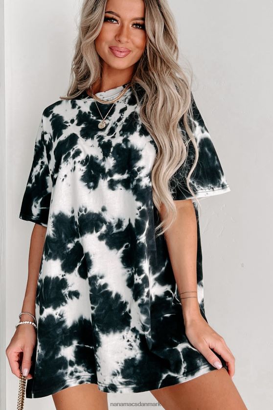 oversized tie-dye t-shirt med distressing NanaMacs XJPBDL641 sort