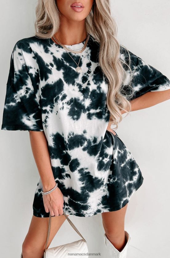 oversized tie-dye t-shirt med distressing NanaMacs XJPBDL641 sort