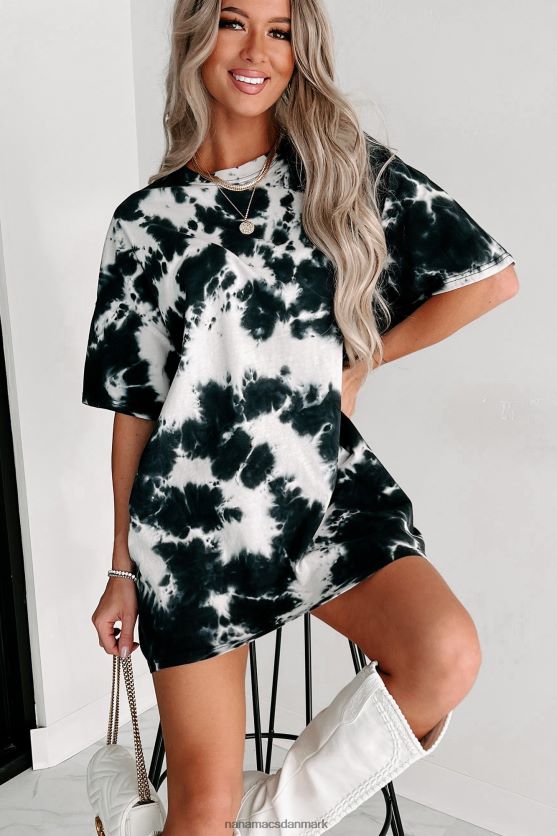 oversized tie-dye t-shirt med distressing NanaMacs XJPBDL641 sort