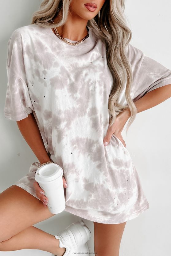 oversized tie-dye t-shirt med distressing NanaMacs XJPBDL694 pastel lilla