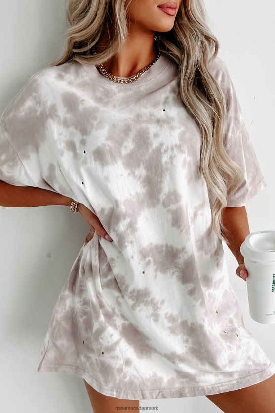 oversized tie-dye t-shirt med distressing NanaMacs XJPBDL694 pastel lilla