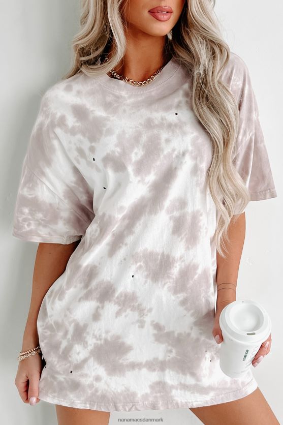 oversized tie-dye t-shirt med distressing NanaMacs XJPBDL694 pastel lilla