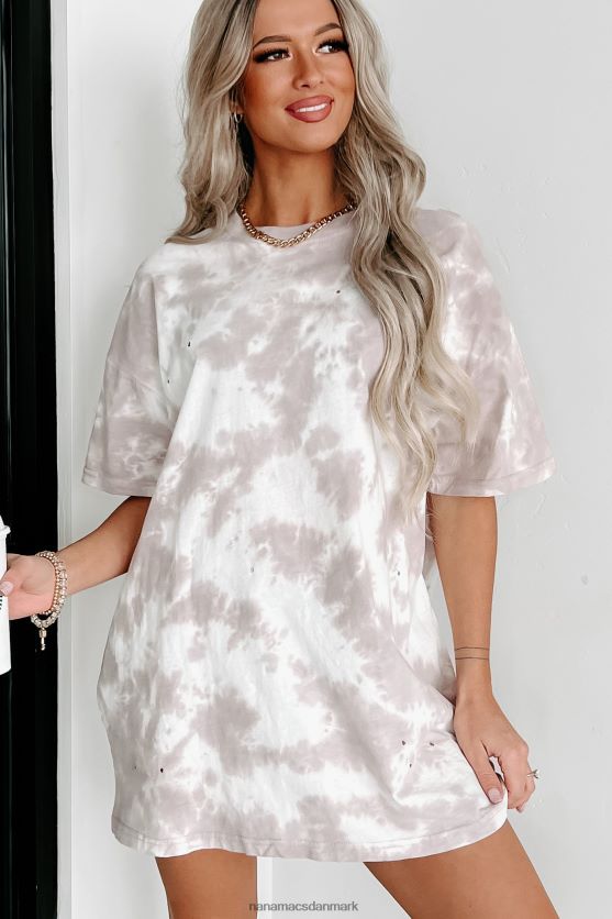 oversized tie-dye t-shirt med distressing NanaMacs XJPBDL694 pastel lilla