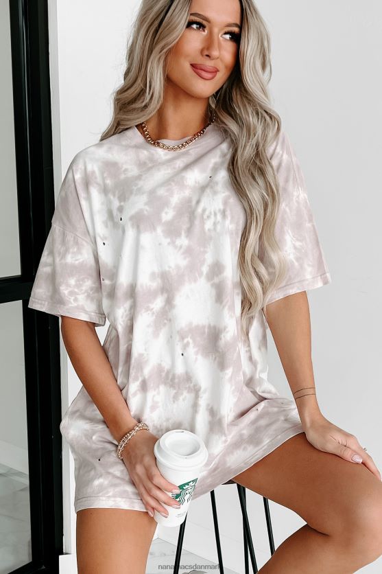 oversized tie-dye t-shirt med distressing NanaMacs XJPBDL694 pastel lilla