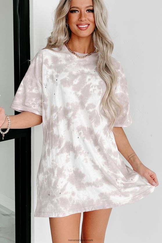 oversized tie-dye t-shirt med distressing NanaMacs XJPBDL694 pastel lilla