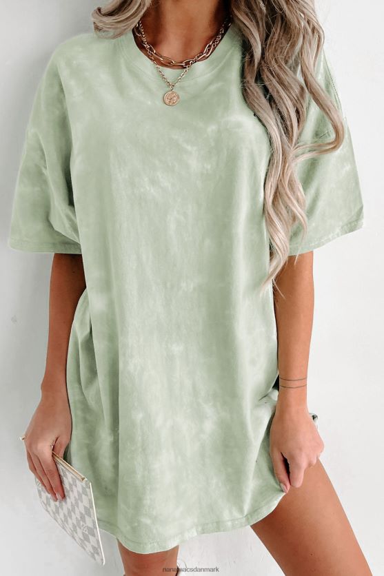oversized tie-dye t-shirt med distressing NanaMacs XJPBDL695 pastelgrøn