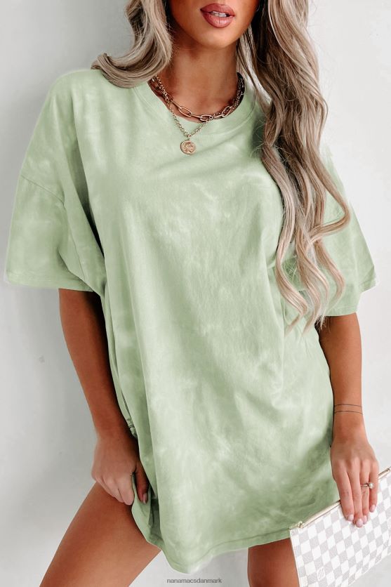 oversized tie-dye t-shirt med distressing NanaMacs XJPBDL695 pastelgrøn