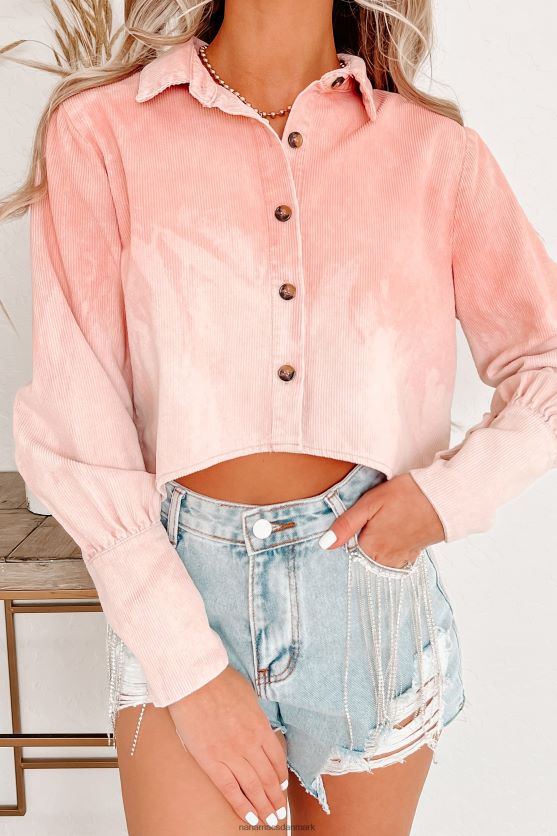 blege du en lektion bleget fløjlsbukser beskåret button-down NanaMacs XJPBDL1474 rødme