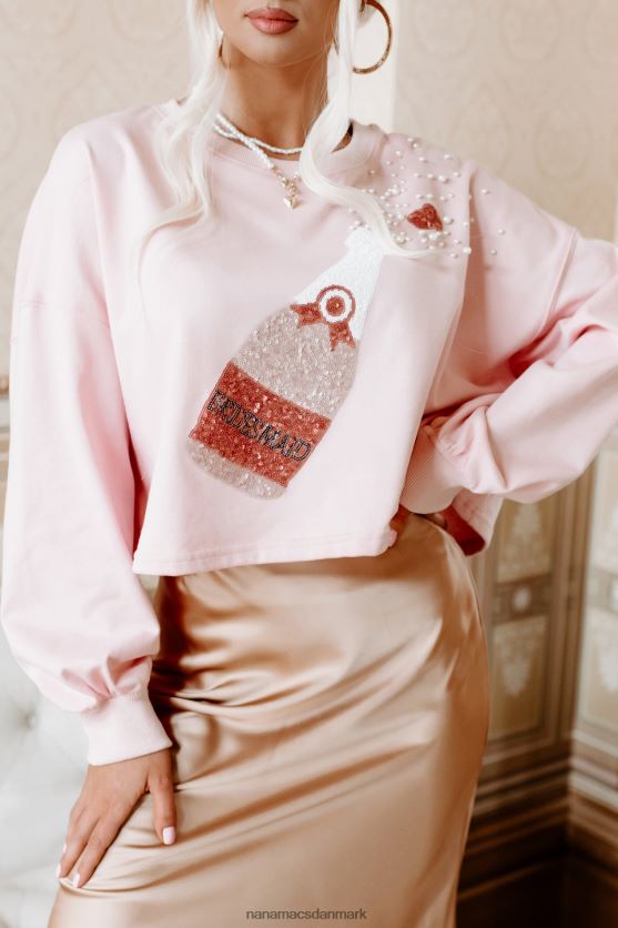 fejre gode tider pailletter brudepige grafisk top NanaMacs XJPBDL884 lyserød