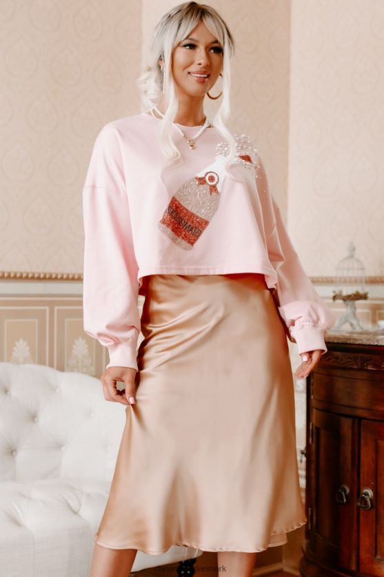 fejre gode tider pailletter brudepige grafisk top NanaMacs XJPBDL884 lyserød