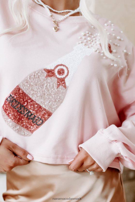 fejre gode tider pailletter brudepige grafisk top NanaMacs XJPBDL884 lyserød