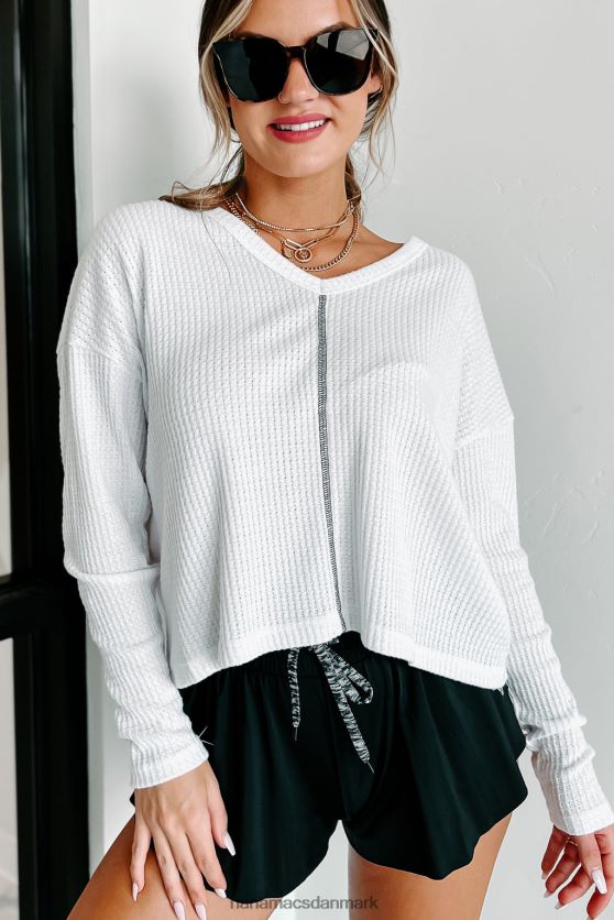 god track record langærmet vaffeltop NanaMacs XJPBDL1776 hvid