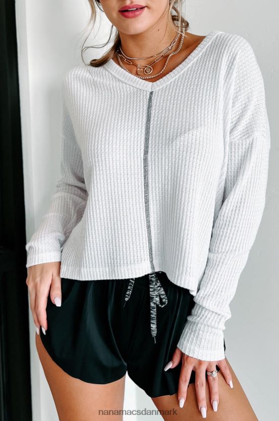 god track record langærmet vaffeltop NanaMacs XJPBDL1776 hvid