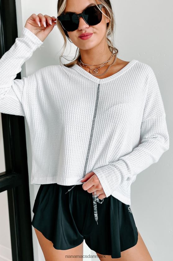 god track record langærmet vaffeltop NanaMacs XJPBDL1776 hvid