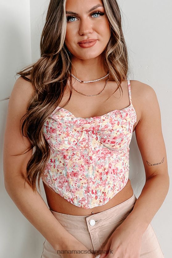 good time gal korsettop med blomsterprint NanaMacs XJPBDL1215 lyserøde blomster