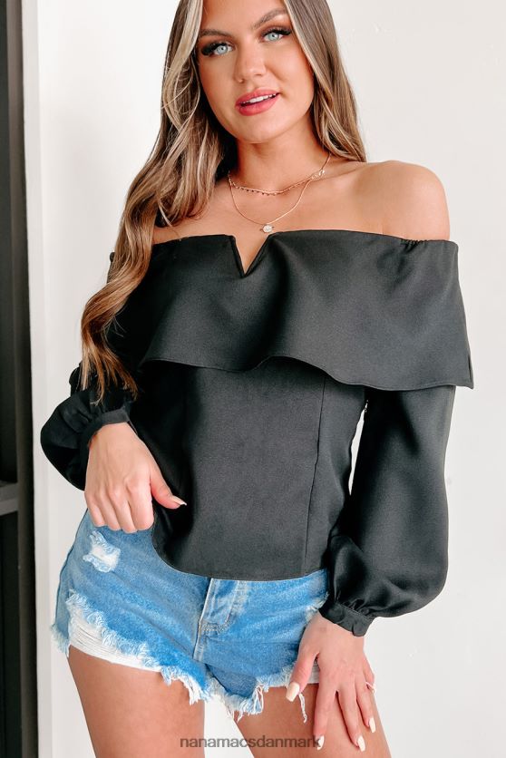 guddommelig stil off skulder toppen NanaMacs XJPBDL829 sort