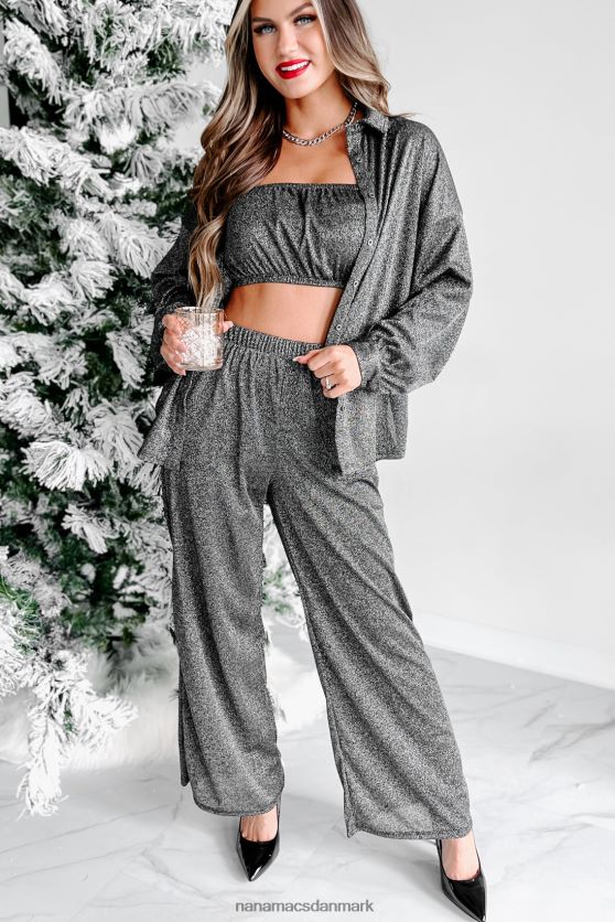 åh så begavet glitter langærmet top NanaMacs XJPBDL187 sort