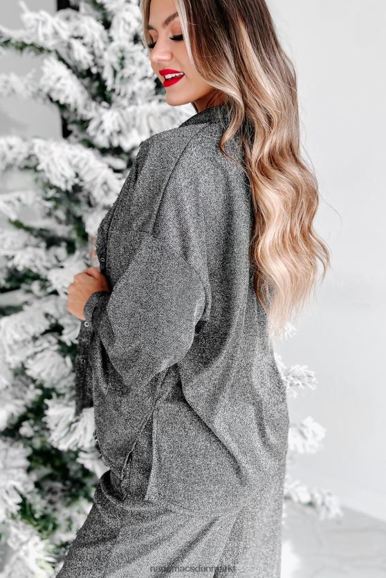 åh så begavet glitter langærmet top NanaMacs XJPBDL187 sort