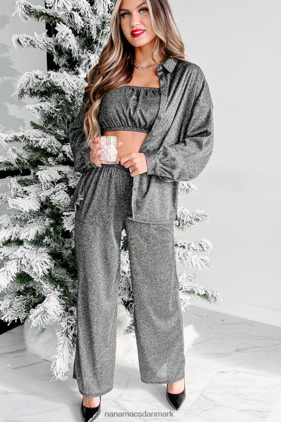 åh så begavet glitter langærmet top NanaMacs XJPBDL187 sort