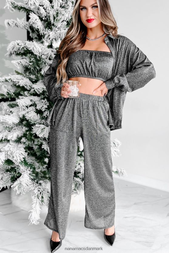 åh så begavet glitter langærmet top NanaMacs XJPBDL187 sort