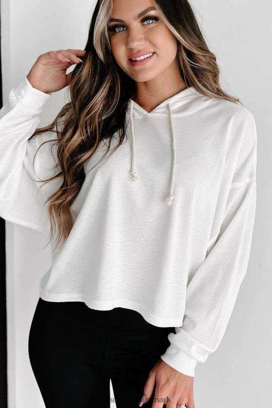 hætte vaffel top NanaMacs XJPBDL658 off white