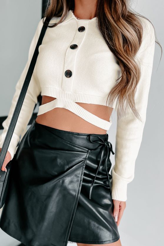 hvad er din historie cropped sweatertop med knap foran NanaMacs XJPBDL1303 fløde