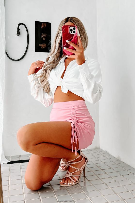 hverdags afslappende cropped button-down skjorte NanaMacs XJPBDL972 elfenben