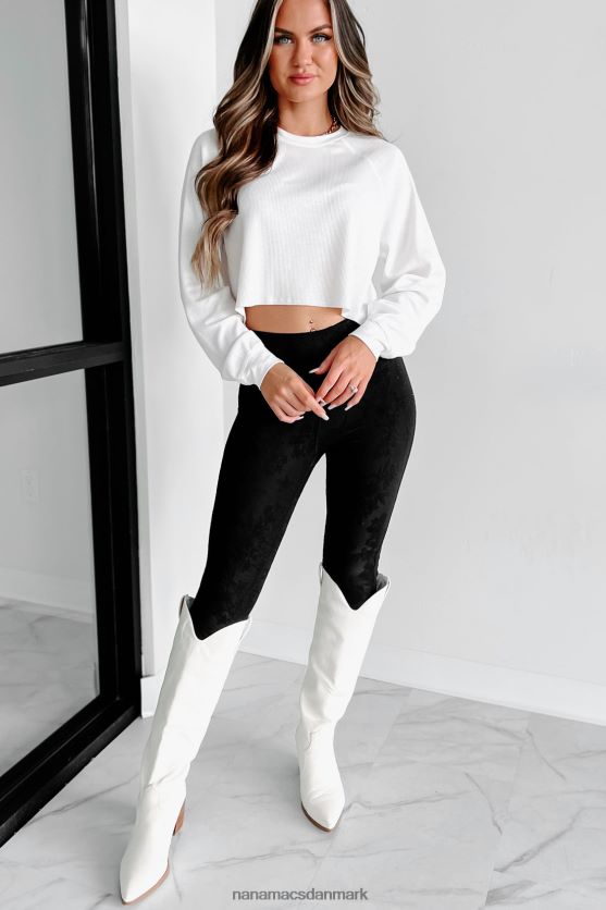 ikke så almindelig vaffelstrik langærmet top NanaMacs XJPBDL1286 off white